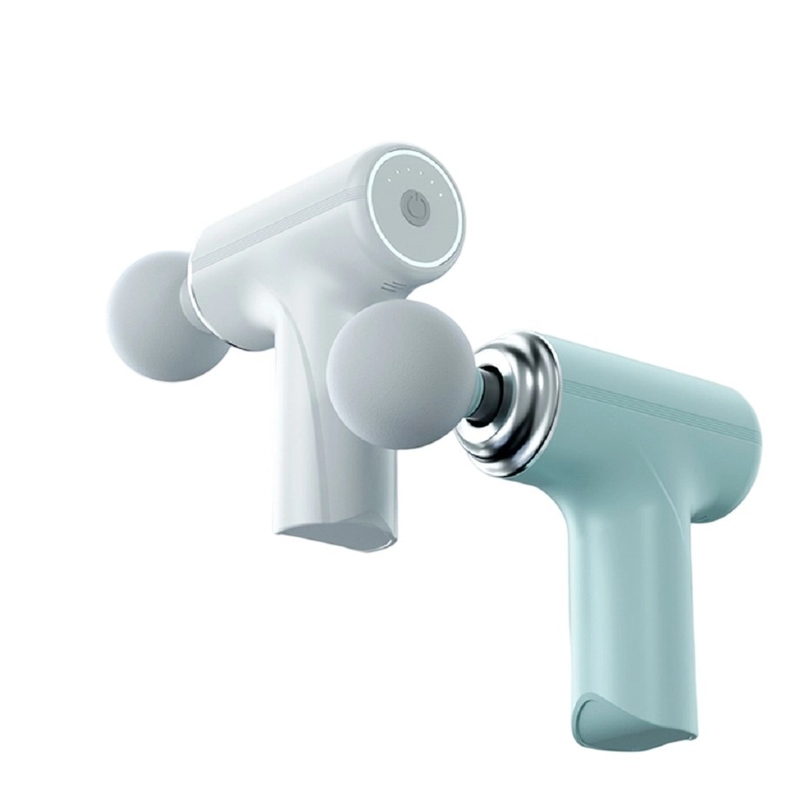 Pistolet do masażu mięśni ETEK 6-trybowy profesjonalny 25W 4500 obr./min. Podwójna bateria 1200mAh ABS+Aluminium Zielono-Biały
