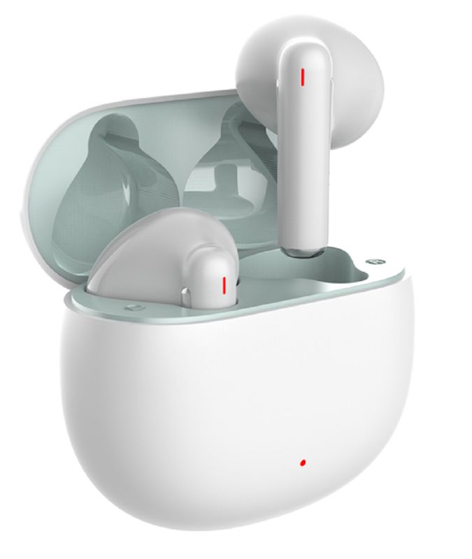 ETEK Ultra-Lekkie Bezprzewodowe Słuchawki Bluetooth 5.4 Ergonomiczne TWS F13 Głośniki 30mAh+200mAh Bateria Czarny Biały