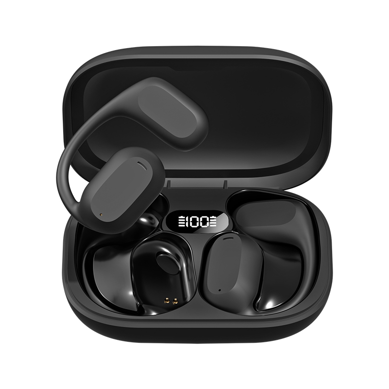 ETEK Ear-Hook TWS słuchawki, Bluetooth 5.3 (A2DP/AVRCP/HFP), komórka słuchawkowa o pojemności 50 mAh + obudowa o pojemności 300 mAh (plata ochronna)