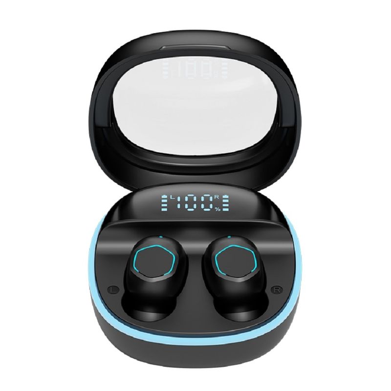 ETEK Przejrzysty zasłona LED wyświetlacz bezprzewodowe słuchawki BT 5.3 dotykowo sterowane słuchawki F10 głośnik czarny biały kolor skóry fioletowy