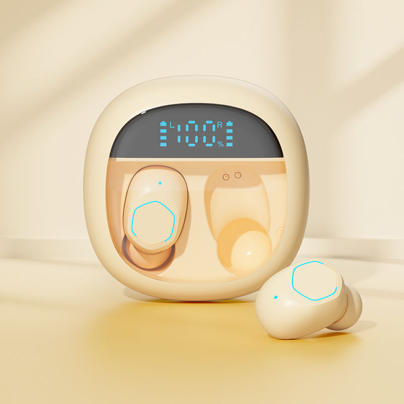 ETEK Przejrzysty zasłona LED wyświetlacz bezprzewodowe słuchawki BT 5.3 dotykowo sterowane słuchawki F10 głośnik czarny biały kolor skóry fioletowy