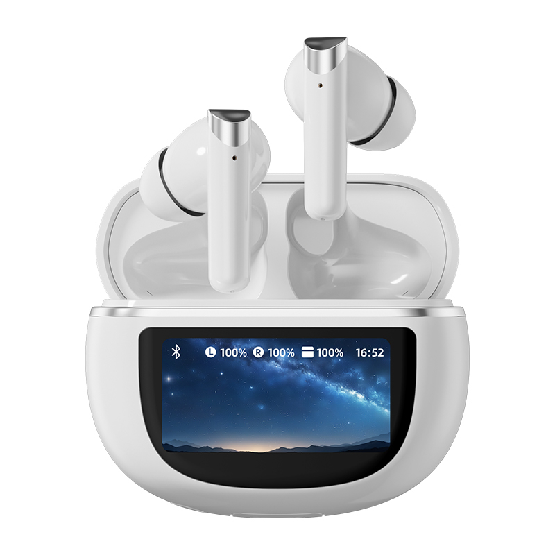 ETEK bezprzewodowe słuchawki, Bluetooth 5.4 dotykowo sterowane słuchawki ANC, 500mAh szybkie ładowanie TWS ((czarno/białe/kompleks)