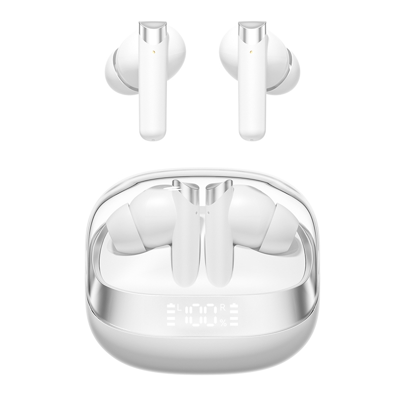 ETEK Bezprzewodowe słuchawki Bluetooth 5.4 ANC słuchawki F10 Miedzianego Pierścienia Głośnik 300mAh Obudowa Czarny Biały Kompleks