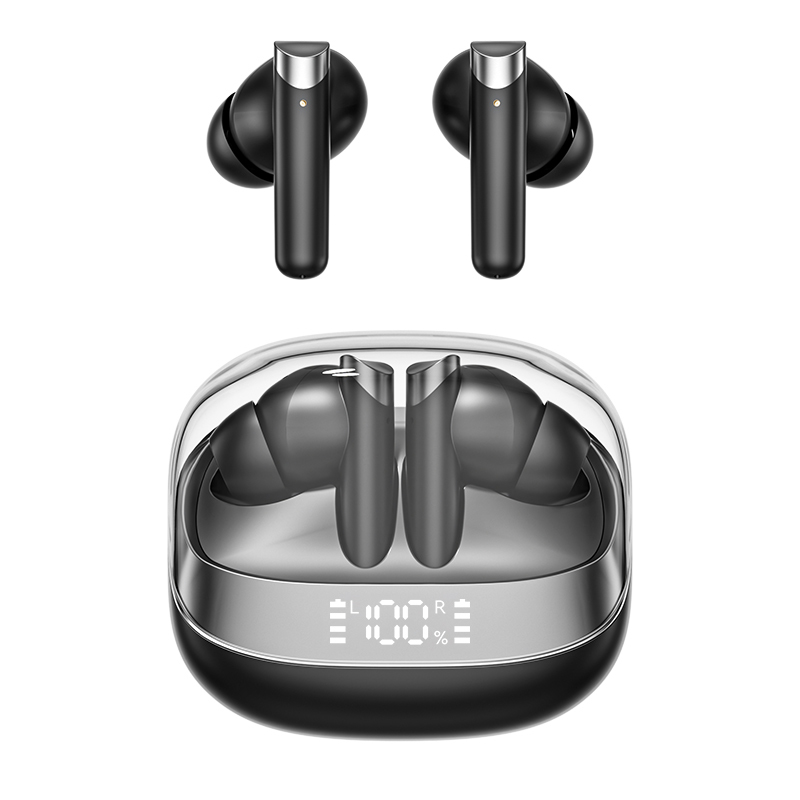 ETEK Bezprzewodowe słuchawki Bluetooth 5.4 ANC słuchawki F10 Miedzianego Pierścienia Głośnik 300mAh Obudowa Czarny Biały Kompleks