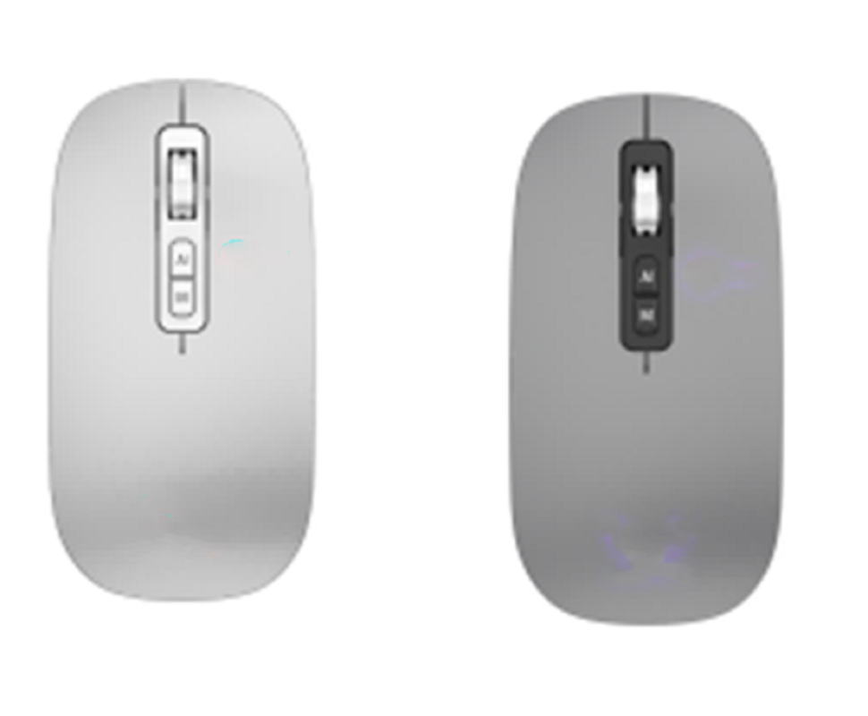 Ta bezprzewodowa mysz z Bluetooth AI oferuje regulowane ustawienia DPI (800/1200/1600), Przejrzystość / srebrny / szary