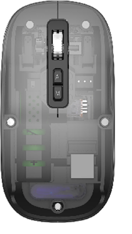 Ta bezprzewodowa mysz z Bluetooth AI oferuje regulowane ustawienia DPI (800/1200/1600), Przejrzystość / srebrny / szary