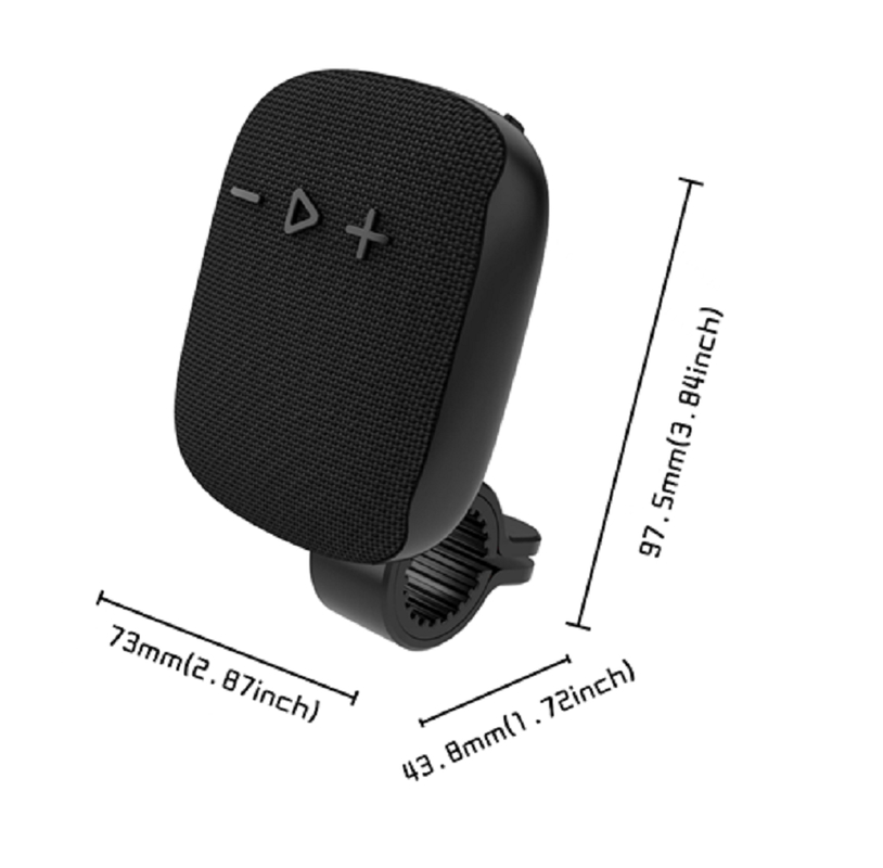 Bluetooth 5.3 głośnik,5W 45MM sterownik, 400mAh bateria, ABS + tkanina + silikon Materiał, TF / FM / USB odtwarzanie i połączenie ((czarny, czerwony, niebieski)