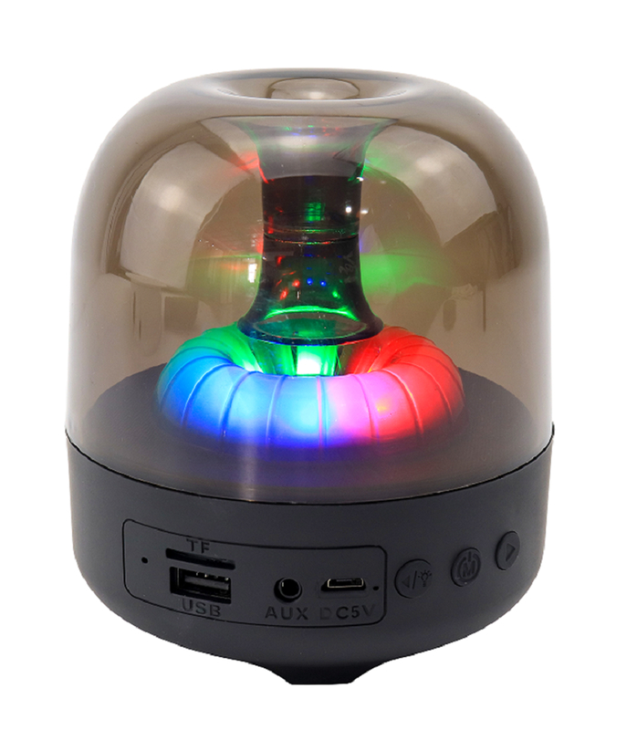 ETEK Bluetooth 5.3 głośnik,5W 52MM sterownik, 500mAh bateria, ABS+PC materiał,RGB światło, AUX/TF/FM/USB odtwarzanie i dzwonienie ((czarny)
