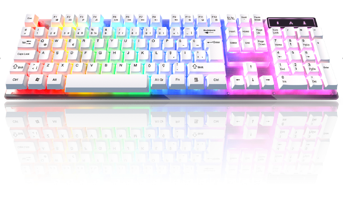 ETEK Wired LED Game Keyboard, ABS Korpus mierzy 435 * 130 * 30 mm przy 420g, klawisze grawerowane laserowo, opcja metalowa