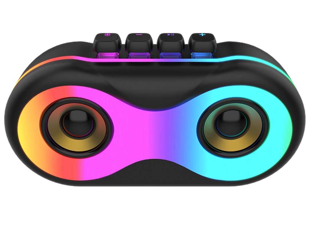 Głośnik ETEK Bluetooth 5.3 z podświetleniem RGB, głośnik z dwoma przetwornikami 52 mm o mocy 16W stereo, ładowanie TYPE-C, bateria 1800mAh