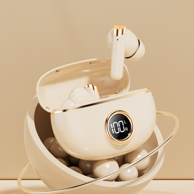 ETEK Platerowane słuchawki Bluetooth 5.4 TWS z F10, ogniwo słuchawki 25mAh + etui 230mAh (płytka ochronna), czas rozmów 2-3h.