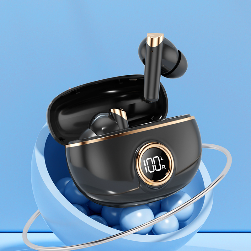 ETEK Platerowane słuchawki Bluetooth 5.4 TWS z F10, ogniwo słuchawki 25mAh + etui 230mAh (płytka ochronna), czas rozmów 2-3h.