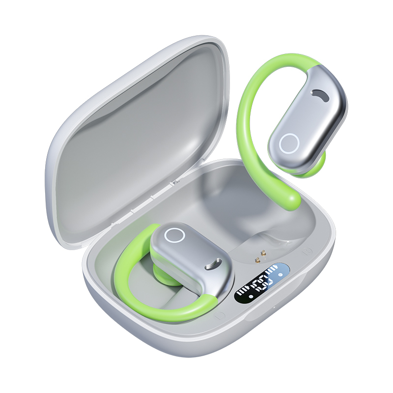Wodoodporne słuchawki douszne LED ETEK, Bluetooth 5.4, bateria słuchawki 50mAh + etui 300mAh (płytka ochronna), głośnik F14.2