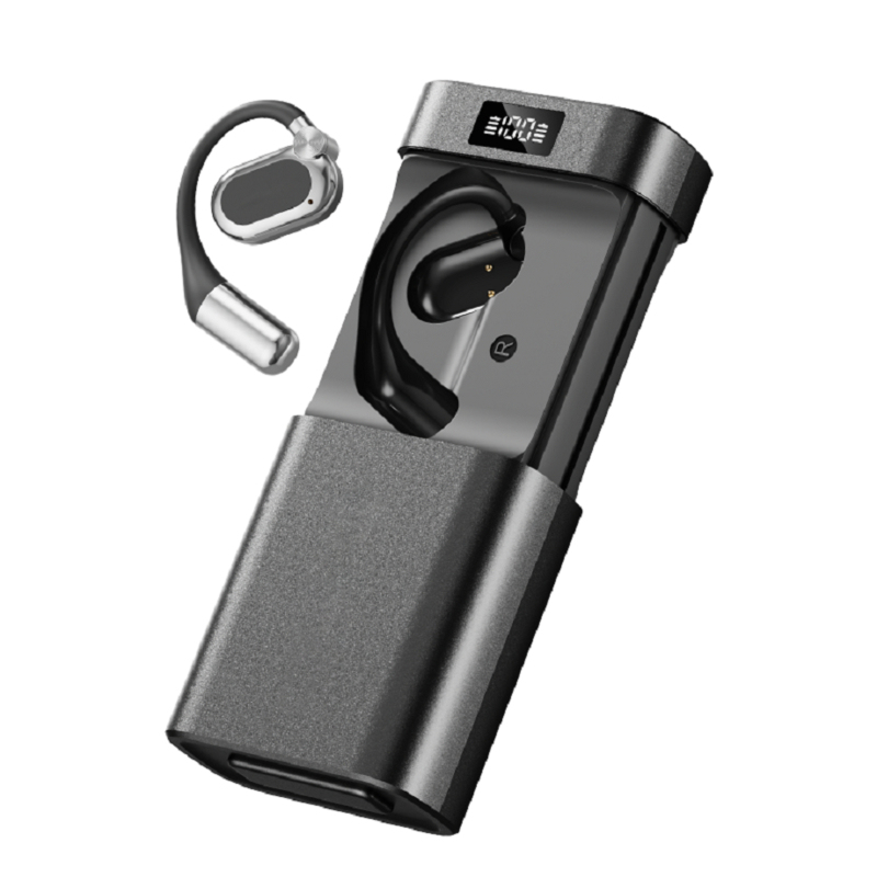 ETEK Open-fit AI Translation Bezprzewodowy słuchawkę z latarką LED & Power Bank 1800mAh Ładowarka Czarna / Kompleks