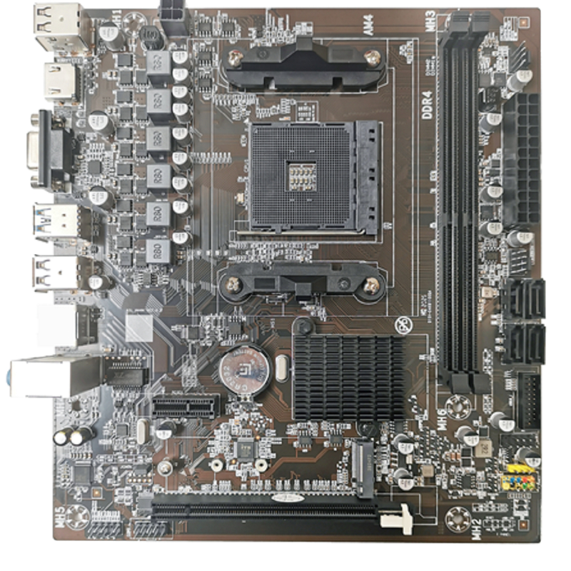 M-ATX AM4 Płyty główne dla Ryzen3/5 procesorów Dual DDR4 Slots 4*SATA3.0 Porty VGA+HDMI Wyjścia wyświetlacze i 3*3.5mm gniazda audio