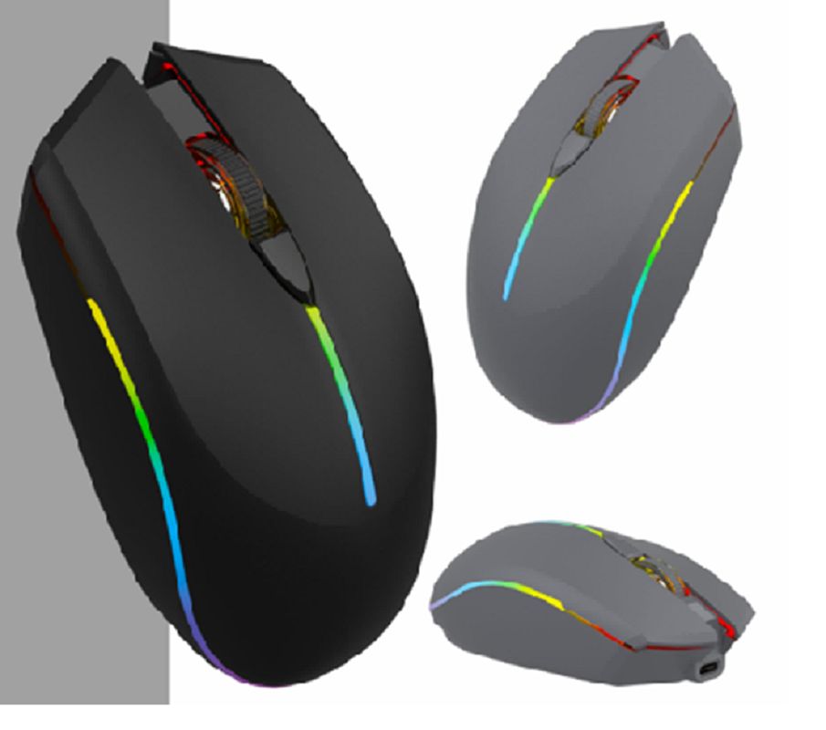 Mysz z łącznością dwumodułową 2.4G i Bluetooth, akumulator 500mAh, regulowane DPI 800/1200/1600