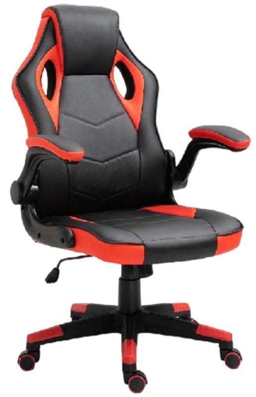 Ergonomiczne krzesło gamingowe z nylonową podstawą 350 mm, kółkami PU, podnośnikiem gazowym 100 mm i odchylanymi podłokietnikami z wyściółką PU dla elastycznego wsparcia