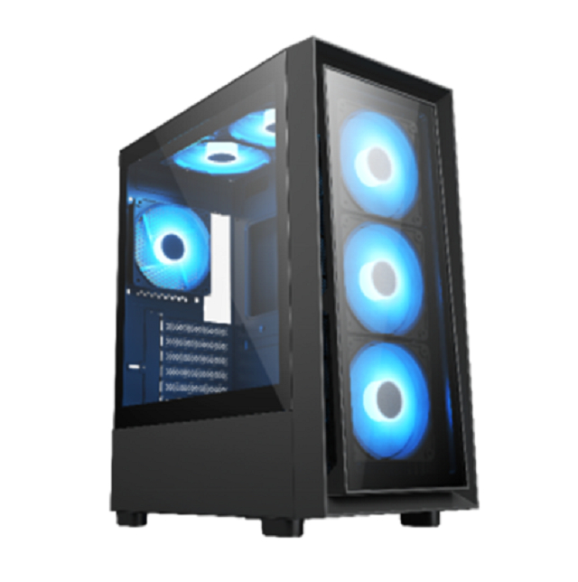 Obudowa Mid-Tower ATX do gier ze szkłem hartowanym, 7 slotami rozszerzeń, USB 3.0 + Type-C (opcjonalnie) oraz wsparciem chłodzenia z przodu/góry/tyłu