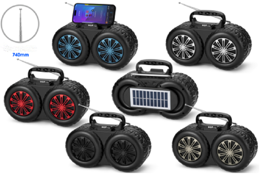 20W słoneczny głośnik Bluetooth, USB/TF/FM/BT/TWS, 1W szklany panel, JL 5.3, 1200mAh, Metal Mesh, ABS, Stereo