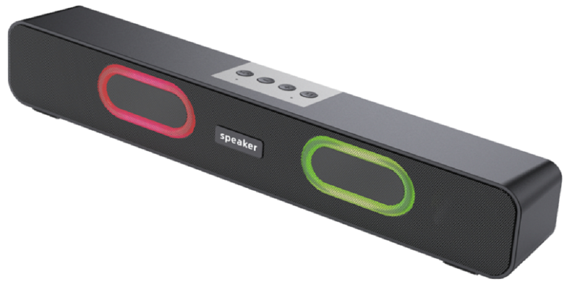 10W wielofunkcyjny przenośny głośnik Bluetooth, TF/USB/FM/AUX, połączenia głośnomówiące, podwójna membrana ze światłem, 1200mAh, czarny