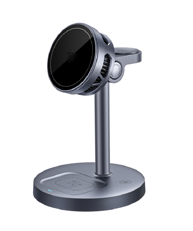 ETEK 25W Metal 3-in-1 bezprzewodowa ładowarka,Szybkie ładowanie telefonów (do 25W), zegarków (~5W) i słuchawek (~2.5W), MOQ: 1000 sztuk.