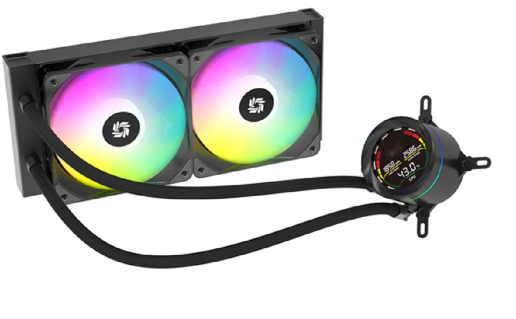 ETEK 240mm ARGB AIO Liquid CPU Cooler,270W TDP, Digital Segment Display + ARGB Water Block, Fans PWM, dla marek PC do gier