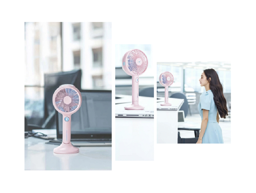Przenośny klimatyzer ewaporacyjny, 800mAh, 3 prędkości, 2 tryby wilgotności, Biały/Zielony/Różowy, 212*100*40mm, idealny na zewnątrz, w podróż, do biura