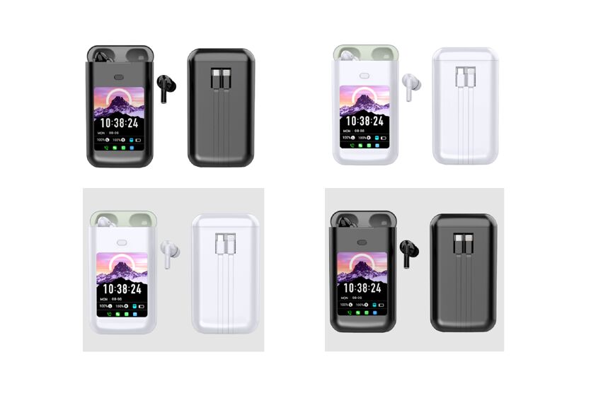 Inteligentne słuchawki douszne TWS z etui ładującym 5000 mAh, Bluetooth 5.4, redukcja szumów ENC, powiadomienia o wiadomościach z wielu aplikacji (WeChat/WhatsApp/FB)