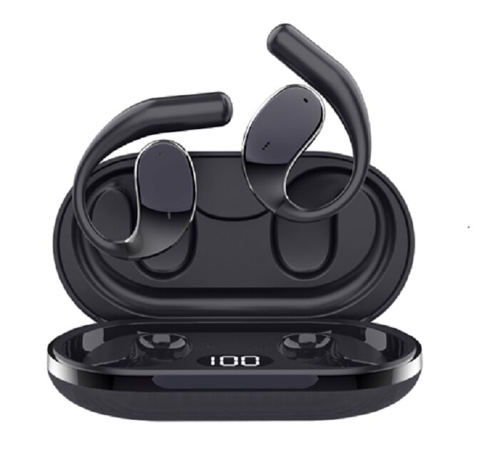OWS Bluetooth Earbuds, AB5656C Chip, 14mm Driver, 3H Playtime, 30mAh+300mAh Bateria, HSP/HFP/A2DP/AVRCP, 10m Range, 3 kolory
