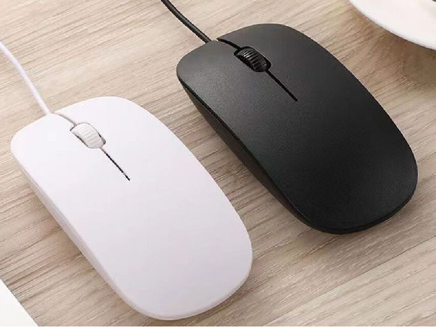 ETEK 3D Ergonomic Wired Mouse,1000 DPI, 46g lekkiej wagi, 1,2M kablu USB, IC 8733, Czarno-biały