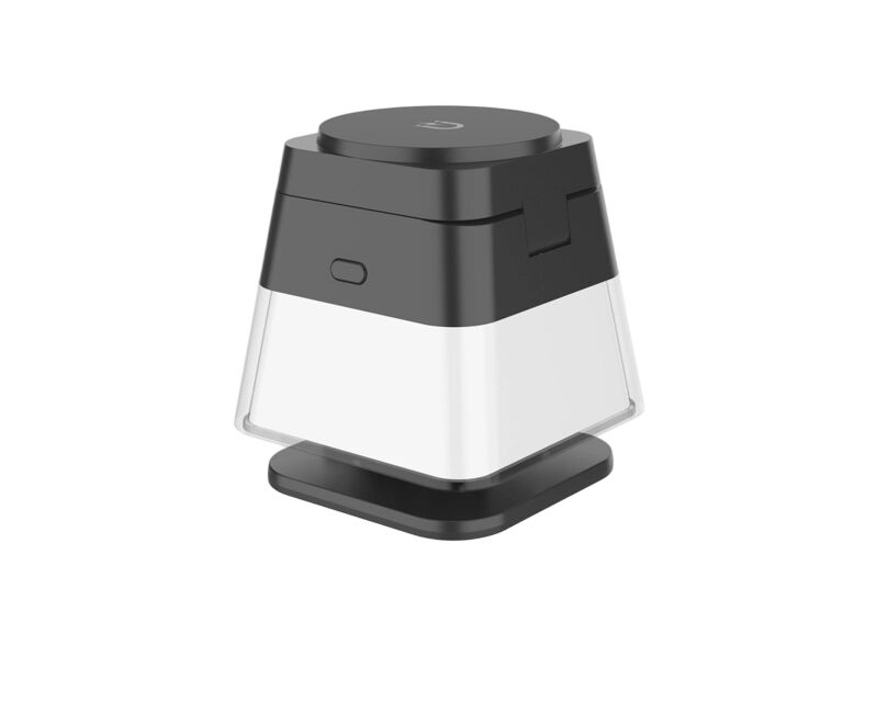 Zkładana stacja ładowania bezprzewodowego 3 w 1, do telefonu, zegarka, słuchawki, 15W szybkie ładowanie, światło RGB, plastikowe + PC, czarno-białe