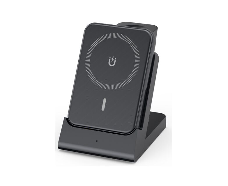 Bezprzewodowy bank zasilania, 5000mAh, 3-w-1 dla telefonu/zegarka/usłuchów, 15W Qi, do podróży, biura lub prezentów