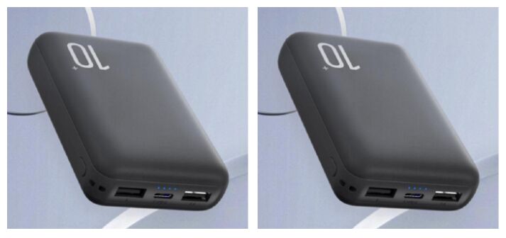 10000mAh Dual-Cell Power Bank, Li-Po klasy A, 10W wyjście, typ C+Micro USB wejście, czarno-biały