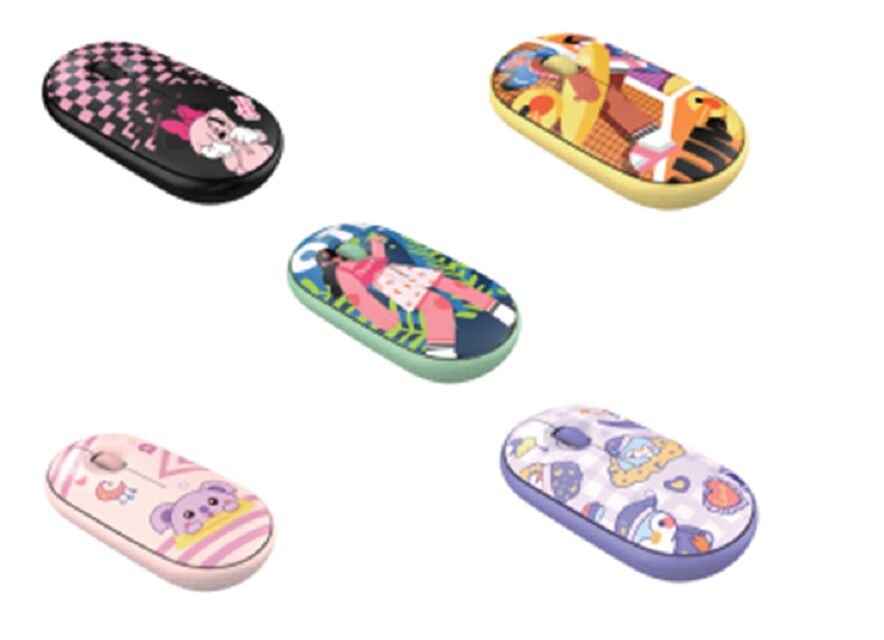 Bezprzewodowa mysz dwumodowa, 2,4G+BT, 1200DPI, 5 kolorów, bateria AA