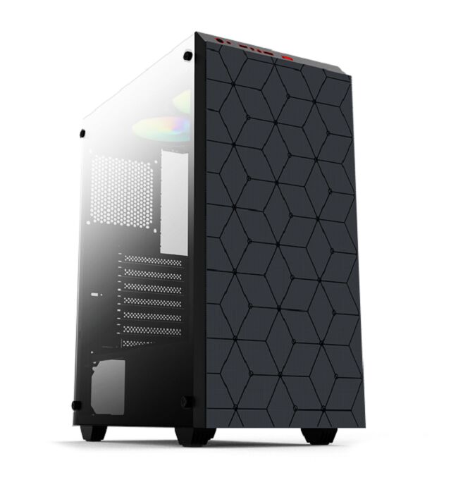Obudowa do PC do gier ATX, ściana ze szkła, podwójny dysk twardy/dysk SSD, obsługa wielofanów