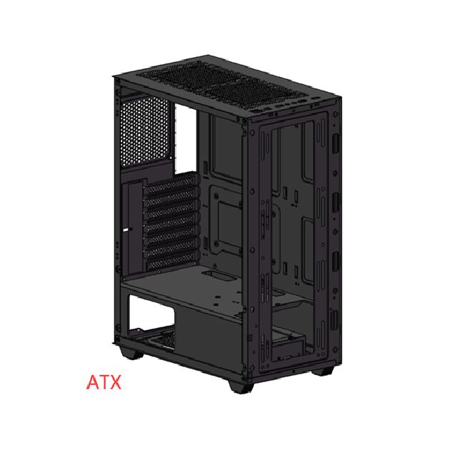 Obudowa do PC do gier ATX, ściana ze szkła, podwójny dysk twardy/dysk SSD, obsługa wielofanów