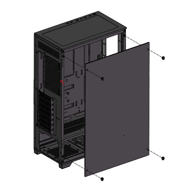 Obudowa do PC do gier ATX, ściana ze szkła, podwójny dysk twardy/dysk SSD, obsługa wielofanów