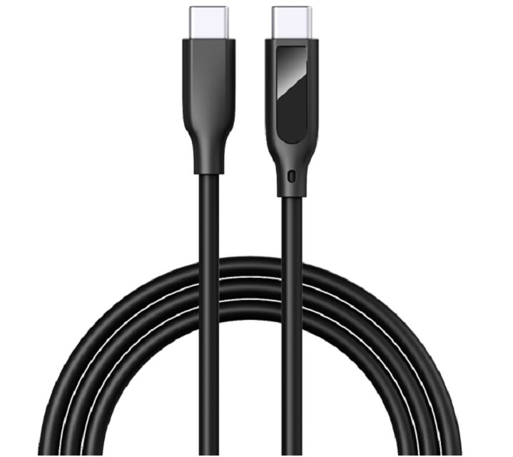 Kabel USB-C z cyfrowym wyświetlaczem, szybkie ładowanie 5A, silikonowy, 1m, napięcie/prąd w czasie rzeczywistym