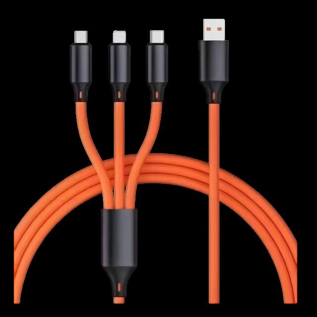 1.2m oryginalny silikonowy kabel do szybkiego ładowania, 4-rodzaj czystej miedzi, aluminiowa wtyczka, wielobarwna
