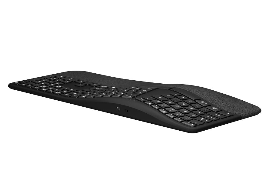 Dwuwarstwowa ergonomiczna klawiatura nożyczkowo-przełącznikowa z przyczepą nadgarstka, ciche pisanie