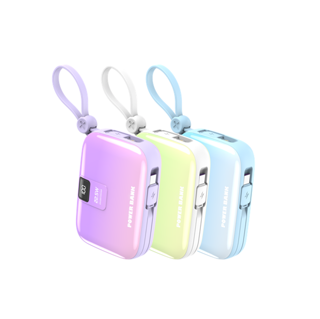 10,000mAh Gradient Power Bank-22.5W Szybkie ładowanie, Dual USB-C & Lightning, 3 kolory