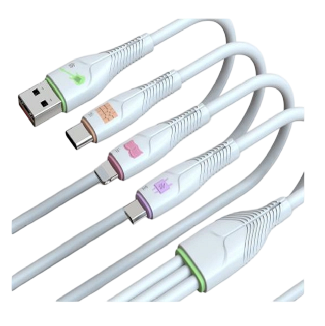 Biały 3-w-1 kabel ładowania (USB do Lightning/Micro/Type-C), 1,5 m
