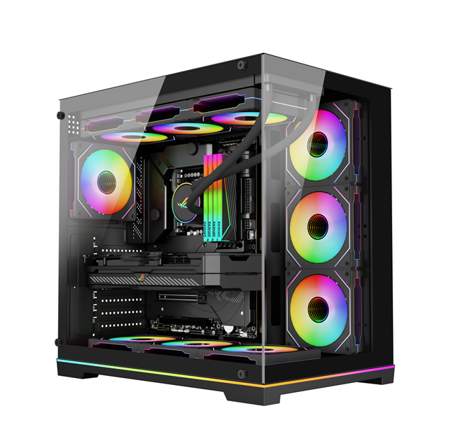 Obudowa PC Full Tower ATX ze szkłem hartowanym, chłodzeniem wodnym 360 mm i obsługą VGA 380 mm