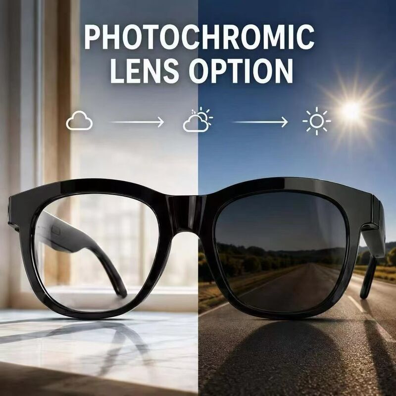 Bluetooth 5.4 Audio Okulary przeciwsłoneczne w/FM Typ-C 6H Czas gry 38,5g Lekkie wielobarwne
