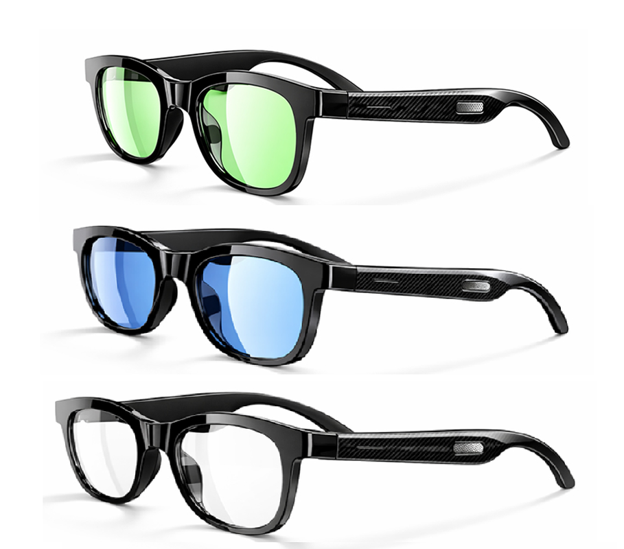 Bluetooth 5.4 Audio Okulary przeciwsłoneczne w/FM Typ-C 6H Czas gry 38,5g Lekkie wielobarwne
