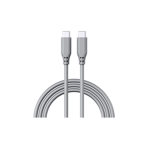 100W silikonowy kabel do szybkiego ładowania USB-C do C, 5A / 20V PD3.0 + 480Mbps synchronizacja danych, 1m kabel Soft-Touch (biały / szary / pomarańczowy)