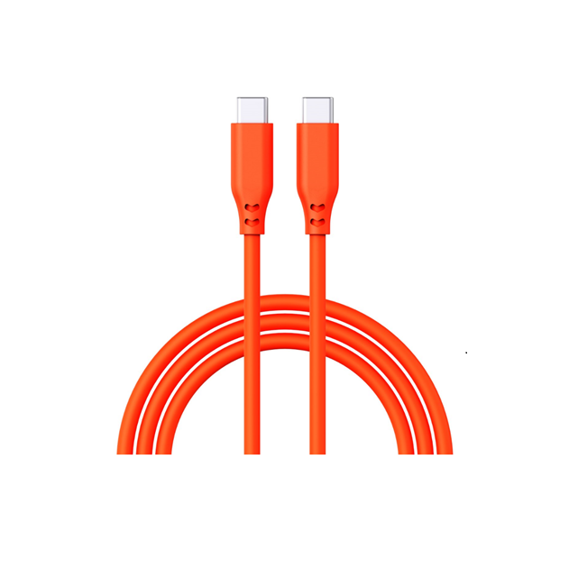 100W silikonowy kabel do szybkiego ładowania USB-C do C, 5A / 20V PD3.0 + 480Mbps synchronizacja danych, 1m kabel Soft-Touch (biały / szary / pomarańczowy)