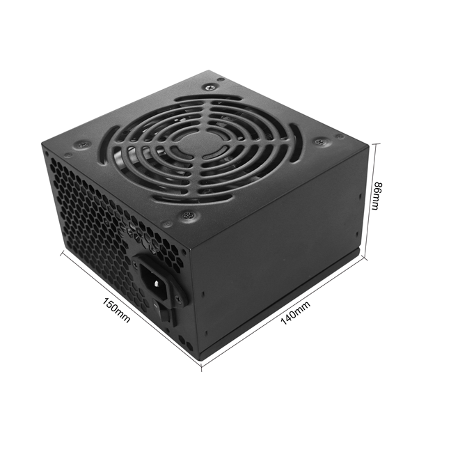 400W ATX Desktop PC zasilacz, 100-240V szeroki zasięg, 12cm Cichy wentylator, czarne kabły płaskie, pakiet masowy