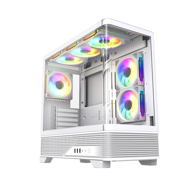 Panoramiczne skrzyżowane szkło PC Case, 360 mm wsparcie AIO, 410 mm GPU Clearance, M-ATX / ITX