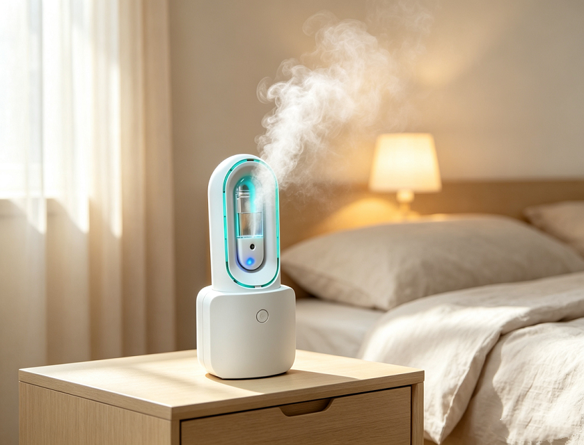 1600mAh Touch Bladeless Fan & Humidifier z 6-kolorowym ciepłym światłem